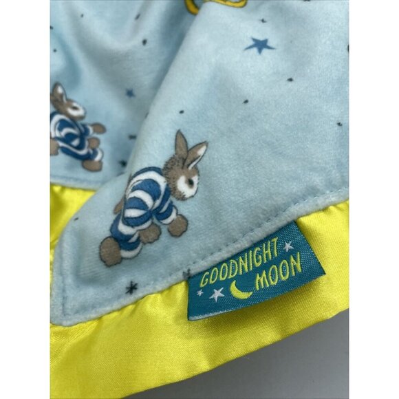Goodnight Moon Bunny Lovey Security Blanket Plush Blue Yellow‎ - Picture 2 of 5